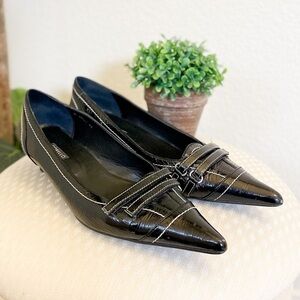 Corello Black Leather Heels